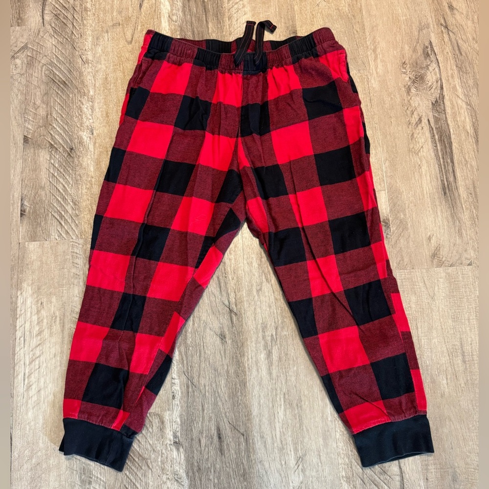 Red and Black Plaid Pajama Pants